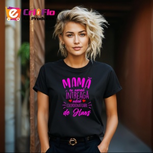 Tricou mama cu norma intreaga adica coordonatoare de haos mesaj amuzant familie, Copii | Dama | Barbat , tricou negru - Img 4