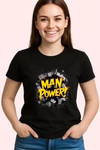 Tricou Man Power Muschi Putere, Copii | Dama | Barbat, culoare negru - Img 4