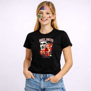 Tricou Marcel Sabitzer Austria World Cup Fifa 2026, din bumbac 100%, tricou negru, Copii | Dama | Barbat