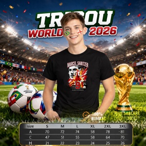 Tricou Marcel Sabitzer Austria World Cup Fifa 2026, din bumbac 100%, tricou negru, Copii | Dama | Barbat - Img 6