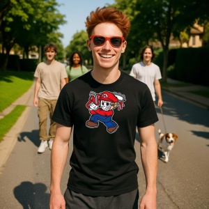Tricou Mario Horror Tricou Negru - Copii | Dama | Barbat - Img 4