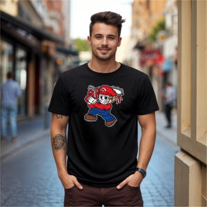 Tricou Mario Horror Tricou Negru - Copii | Dama | Barbat - Img 9
