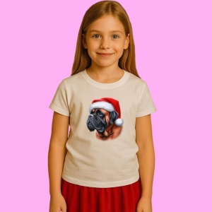 Tricou Mastiff Craciun Realist, din bumbac 100%, tricou alb, Copii | Dama | Barbat - Img 2