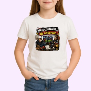 Tricou Meci Controlat De Adversar Gamer Fotbal Amuzant, din bumbac 100% , tricou alb pentru Copii | Dama | Barbat - Img 2