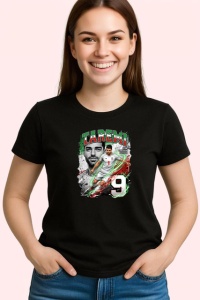Tricou Mehdi Taremi Iran Atacant Fotbal, din bumbac 100%, tricou negru Copii | Dama | Barbat - Img 3