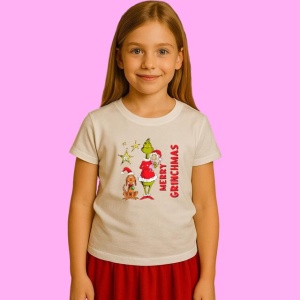 Tricou Merry Grinchmas Grinch And Max, din bumbac 100%, tricou alb, Copii | Dama | Barbat