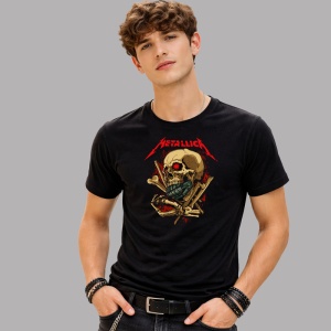 Tricou Metallica Craniu Grenada, din bumbac 100%, tricou negru, Dama | Barbat - Img 2
