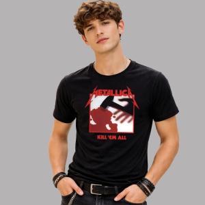 Tricou Metallica Kill Em All Album Cover, din bumbac 100%, tricou negru, Dama | Barbat