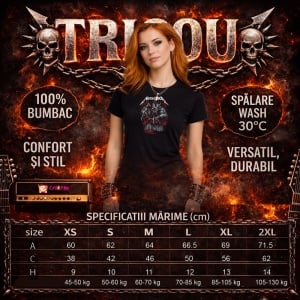 Tricou Metallica Monstru Intunecat, din bumbac 100%, tricou negru, Dama | Barbat - Img 5