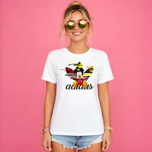 Tricou Mickey Mouse Logo Abstract Paint Drip Negru Galben Rosu Urban Style, din bumbac 100% Copii | Dama | Barbat - Img 3