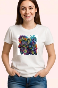 Tricou Microscop artistic cu forme si linii psihedelice Copii | Dama | Barbat - Img 3