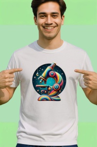 Tricou Microscop futurist in stil pop colorat Copii | Dama | Barbat - Img 2