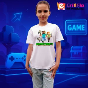 Tricou Minecraft Aventuriera Cu Topor 2 Tricou Alb Copii | Dama | Barbat - Img 2