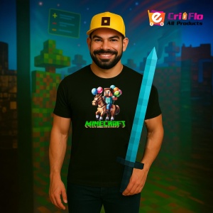 Tricou Minecraft Calaretul De Petrecere Tricou Negru Copii | Dama | Barbat - Img 4
