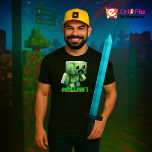 Tricou Minecraft Creeper Speriat Tricou Negru Copii | Dama | Barbat - Img 4