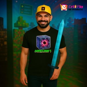 Tricou Minecraft Cubul Magic Tricou Negru Copii | Dama | Barbat - Img 5
