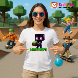 Tricou Minecraft Enderman Clasic Tricou Alb Copii | Dama | Barbat - Img 3
