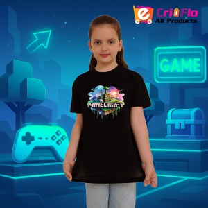 Tricou Minecraft Logo Artistic Tricou Negru Copii | Dama | Barbat - Img 3