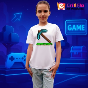 Tricou Minecraft Tarnacop Pixelat Tricou Alb Copii | Dama | Barbat - Img 2