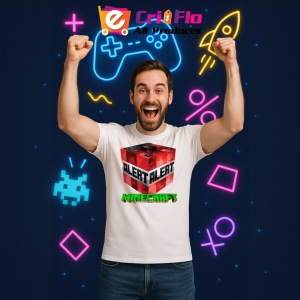 Tricou Minecraft TNT Alert Tricou Alb Copii | Dama | Barbat - Img 4