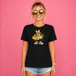 Tricou Minnie Mouse Hypebeast Tenisi Galbeni Urban Street Fashion, din bumbac 100%, tricou negru, Copii | Dama | Barbat