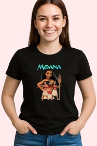 Tricou Moana printesa curajoasa intr o aventura pe mare, Copii | Dama | Barbat , tricou negru - Img 3