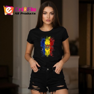 Tricou Moldova Steag Splash Art, Copii | Dama | Barbat, culoare negru - Img 10