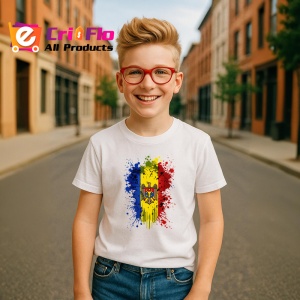 Tricou Moldova Steag Splash Art, Copii | Dama | Barbat - Img 7