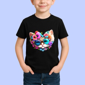 Tricou Motocicleta pe plaja stil retro cu palmieri Copii | Dama | Barbat, culoare negru - Img 4