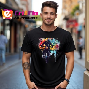 Tricou Motociclist in miscare cu fundal exploziv Copii | Dama | Barbat, culoare negru - Img 6