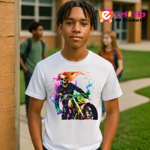 Tricou Motociclist neon cu efecte de viteza Copii | Dama | Barbat - Img 5