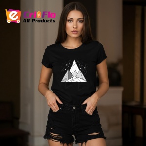 Tricou Munti Alb Negru Linii Geometrice, Copii | Dama | Barbat, culoare negru - Img 10