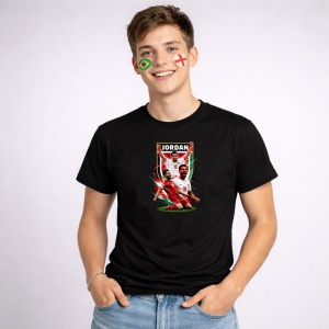 Tricou Musa Al Tamari Jordan World Cup Fifa 2026, din bumbac 100%, tricou negru, Copii | Dama | Barbat - Img 3