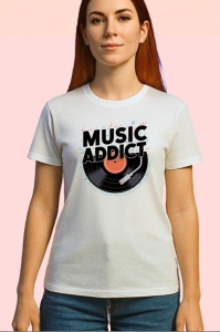 Tricou Music Addict Disc Vinil Text, Copii | Dama | Barbat - Img 4