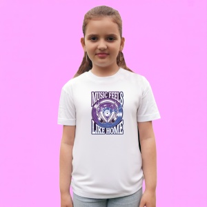 Tricou Music Feels Like Home Boxe Violet, Copii | Dama | Barbat - Img 3