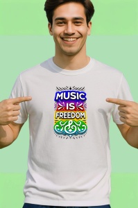 Tricou Music Is Freedom Poster Colorat, Copii | Dama | Barbat - Img 2