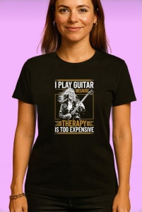 Tricou Music Is Therapy Desen Creion, Copii | Dama | Barbat, culoare negru