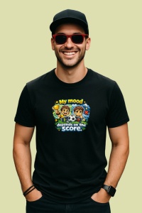 Tricou My Mood Depends On The Score Fotbal V1, din bumbac 100%, tricou negru Copii | Dama | Barbat - Img 3