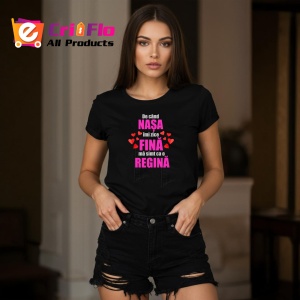 Tricou Nasa Regina Mesaj Roz, din bumbac 100%, tricou negru, Dama | Barbat