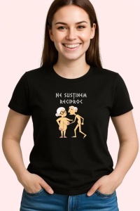 Tricou Ne Sustinem Reciproc Pensionari, din bumbac 100%, tricou negru, Dama | Barbat