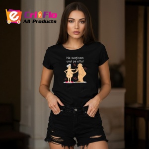 Tricou Ne Sustinem Unul Pe Altul, Model Pensionari Txt, din bumbac 100%, tricou negru, Dama | Barbat - Img 5