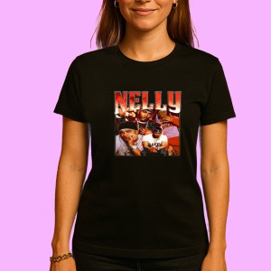 Tricou Nelly - Retro Style, muzica Hip-Hop / Trap, Dama | Barbat | Copii, Culoare Negru
