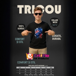 Tricou New Zealand Steag Splash Art, Copii | Dama | Barbat, culoare negru - Img 5