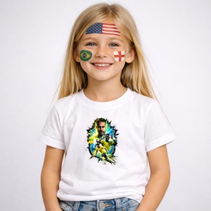 Tricou Neymar Brazil World Cup Fifa 2026, din bumbac 100%, tricou alb, Copii | Dama | Barbat - Img 2