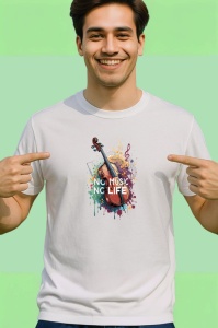 Tricou No Music No Life Violoncel Art, Copii | Dama | Barbat - Img 2