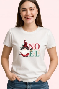 Tricou Noel Gnom, din bumbac 100%, tricou alb, Dama | Barbat