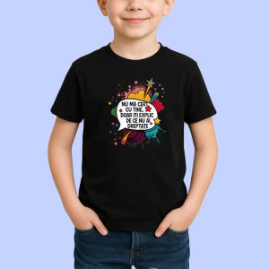 Tricou Nu ma cert cu tine, doar iti explic, Copii | Dama | Barbat , tricou negru - Img 2