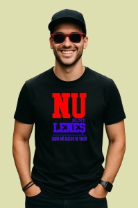 Tricou nu sunt lenes doar ma bucur de viata mesaj comic, Copii | Dama | Barbat , tricou negru - Img 3