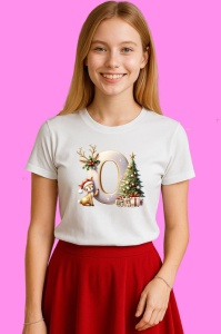 Tricou O Litere Craciun Cu Ren, Brad, Luminite Si Cadouri, din bumbac 100% Copii | Dama | Barbat - Img 3