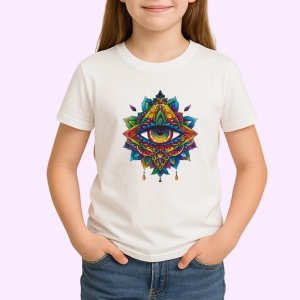 Tricou ochi mandala amestec de foc elementar, Copii | Dama | Barbat - Img 3